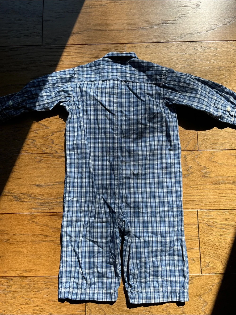 Ralph Lauren boys toddler plaid one piece dress shirt coverall